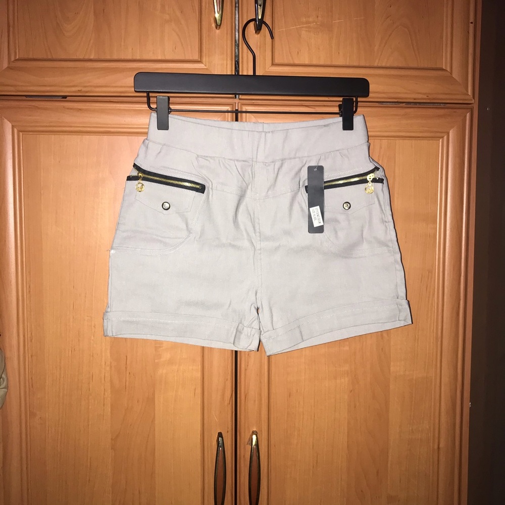 Grey Stretchy Bermuda Shorts